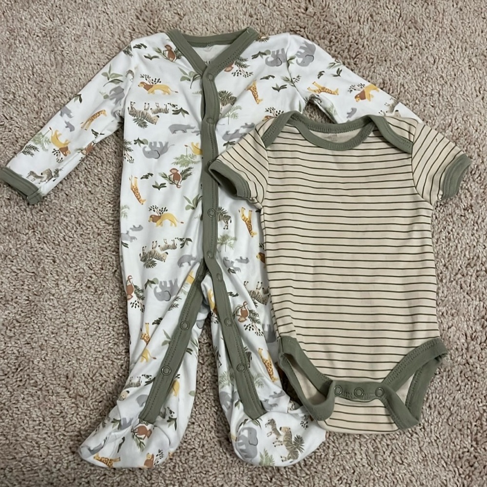 Chickpea Sleeper and Onesie